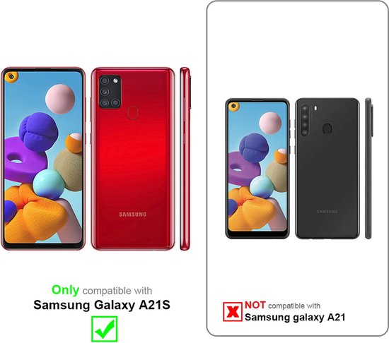 Redenen: Samsung Galaxy A21s is compatibel, Samsung Galaxy A21 niet.