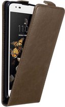 Cadorabo Hoesje geschikt voor LG K8 2016 in KOFFIE BRUIN - Beschermhoes in flip design Case Cover met magnetische sluiting