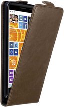 Cadorabo Hoesje geschikt voor Nokia Lumia 830 in KOFFIE BRUIN - Beschermhoes in flip design Case Cover met magnetische sluiting