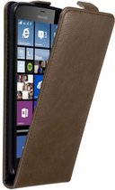 Cadorabo Hoesje geschikt voor Nokia Lumia 640 XL in KOFFIE BRUIN - Beschermhoes in flip design Case Cover met magnetische sluiting
