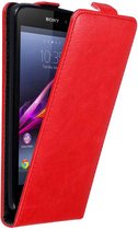 Cadorabo Hoesje geschikt voor Sony Xperia Z1 in APPEL ROOD - Beschermhoes in flip design Case Cover met magnetische sluiting