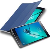 Cadorabo Tablet Hoesje voor Samsung Galaxy Tab S2 (8 inch) in JERSEY DONKER BLAUW - Ultra dun beschermend geval met automatische Wake Up en Stand functie Book Case Cover Etui