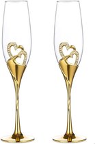 Set van 2 gegraveerde champagneglazen - ideaal als huwelijkscadeau - cadeau voor koppels - glaswerk voor verloving en jubileum - België Set van 2 gegraveerde champagneglazen - ideaal als huwelijkscadeau - cadeau voor koppels - glaswerk voor verloving en jubileum - België