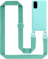 Cadorabo Mobiele telefoon ketting geschikt voor Samsung Galaxy S20 in LIQUID TURKOOIS - Silicone beschermhoes met lengte verstelbare koord riem