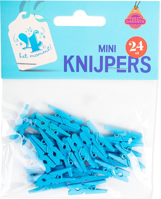 Zakje Geboorte knijpertjes - blauw - 24 stuks van Merkloos — afbeelding 2