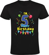 I'm 5 Happy Birthday To Me Kindershirt - jarig - verjaardag - feest - 5 jaar