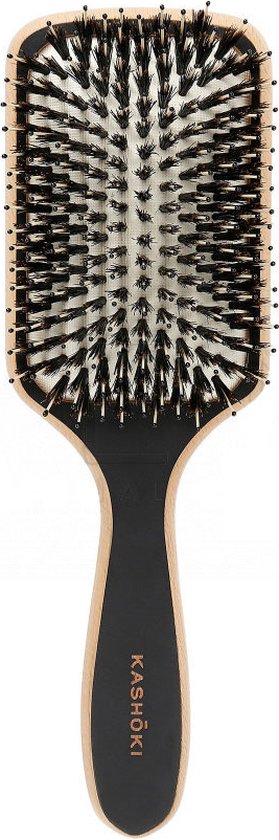Kashōki Touch Of Nature Haarbürste Aus Holz – Paddle-Bürste Für Langes, Dickes Haar, Mit Wildschweinborsten