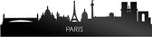Skyline Parijs Zwart Glanzend - 80 cm - Woondecoratie - Wanddecoratie - Meer steden beschikbaar - Woonkamer idee - City Art - Steden kunst - Cadeau voor hem - Cadeau voor haar - Jubileum - Trouwerij - WoodWideCities