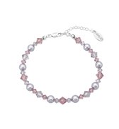 ARLIZI 2190 Bracelet lilas perles Swarovski cristal - argent massif - 18 cm
