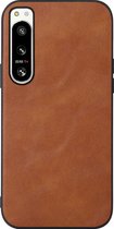 Mobigear Hoesje geschikt voor Sony Xperia 5 IV Telefoonhoesje Hardcase | Mobigear Excellent Backcover | Xperia 5 IV Case | Back Cover - Bruin