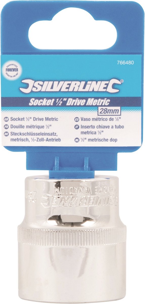 Steckschlüsseleinsatz 28 Mm, 1/2 Zoll Antrieb – Aus Chrom-Vanadium-Stahl, Verchromt