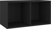 vidaXL - Opbergbox - voor - LP's - 71x34x36 - cm - bewerkt - hout - zwart