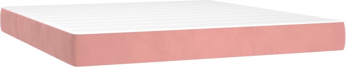 vidaXL - Pocketveringmatras - medium - 180x200x20 - cm - fluweel - roze