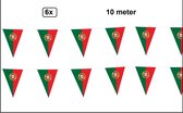 6x Vlaggenlijn Portugal 10 meter - Landen EK WK Portugees festival thema feest fun