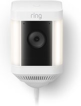 Ring Spotlight Cam Plus Plug, Caméra de sécurité IP, Extérieure, Sans fil, Plafond/mur, Blanc, Boîte