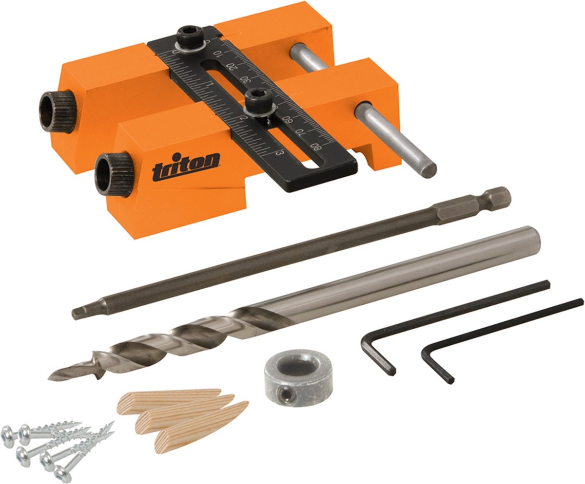 Triton Verstelbare dubbele boormal - robuust aluminium - voor binnen- en buitenprojecten - instelbaar tot 80 mm