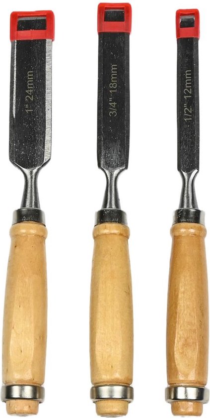 Benson Houtbeitel set - 3-delig - stevige houten greep