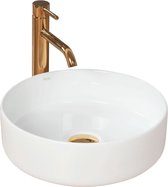 REA Sami Vasque à poser - Vasque - Ø 36 x 11,5 cm - Wit brillant