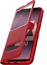 Geschikt voor Samsung Galaxy A10 Vensterhoes met Video Support rood