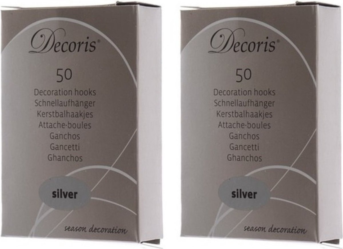 Decoris Kerstbalhaakjes - 300x st - zilver - 3,5 cm - ophanghaakjes - kerstboom - kerstballen