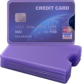 kwmobile 10x beschermhoesje voor pasjes - Voor creditcard, bankpas, OV-chipkaart of ID-kaart - Set van 10 stuks - Transparant lila