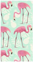 Badlaken met flamingo`s, Strandlaken, Flamingo handdoek, Handdoek, Strandhanddoek, Zomer, Strand, Bandlaken, Badlaken, Flamingo`s, Flamingo