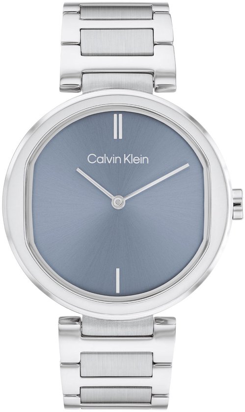 Calvin Klein CK25200250 Sensation Dames Horloge - Mineraalglas - Staal - Zilver - 36 mm breed - Quartz - Vouw/Vlindersluiting - 3 ATM (spatwater)