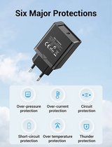 Vention Hoogwaardige Kwaliteit 1-port USB-C (Type C) Adapter-snellaader(20W) EU-Plug Zwart-geschikt iphone,android en meer