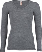 T-shirt manches longues Laine Mérinos Bio Femme Engel Natur - IVN BEST - Anthracite 34/36s