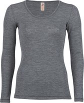 Longsleeve Bio Merino Wol Dames Engel Natur - IVN BEST - Antraciet 34/36s