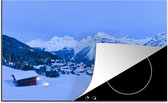 KitchenYeah® Inductie beschermer 77x51 cm - Skigebied Arosa in de schemering - Kookplaataccessoires - Afdekplaat voor kookplaat - Inductiebeschermer - Inductiemat - Inductieplaat mat