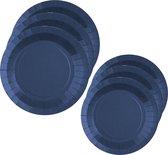 Santex Feest/verjaardag borden set - 20x stuks - kobalt blauw - 17 cm en 22 cm