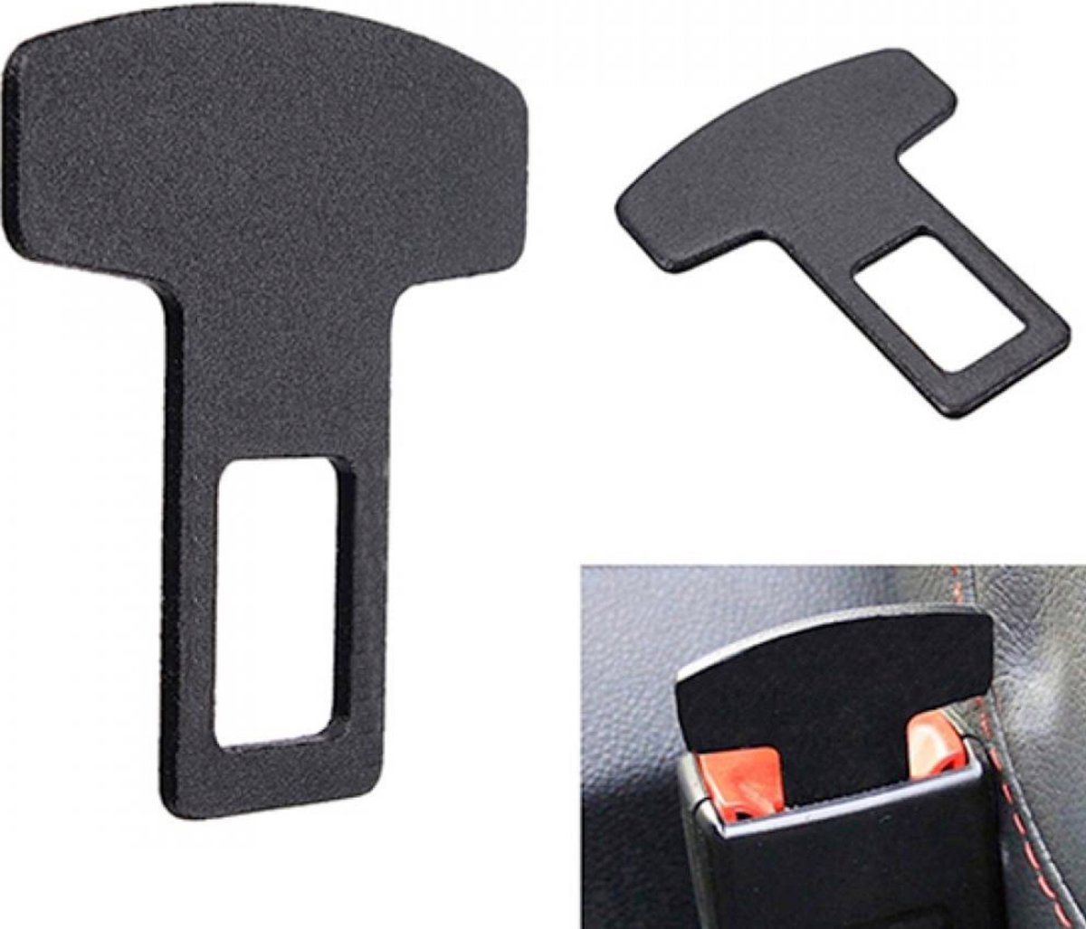 Set van 2 Gordel Alarm Stoppers - Matzwart - Gordel Verlenger - Veilige Gordel Piep Stopper - Waarschuwing Stopper - Gordel Clip - Autogordel Piep - Auto Accessoires