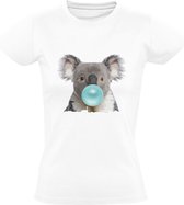 Koala met kauwgom Dames T-shirt | dier | snoep | snoepgoed
