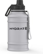 Hydrate© Roestvrij stalen waterfles - 1,3 liter waterfles - BPA-vrije sportfles - metalen waterfles praktische nylon draagband en lekvrije schroefdop, sportdrinkflessen