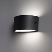 Hugo dimbare LED wandlamp - E27 fitting - excl. lichtbron - max. 18 Watt - Moderne muurlamp - IP54 voor binnen en buiten - Up & Down light - Zwart