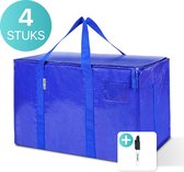 Sac de rangement Damster XL - sac de déménagement - 4 pièces - double fermeture éclair - étanche - bleu - 92 litres