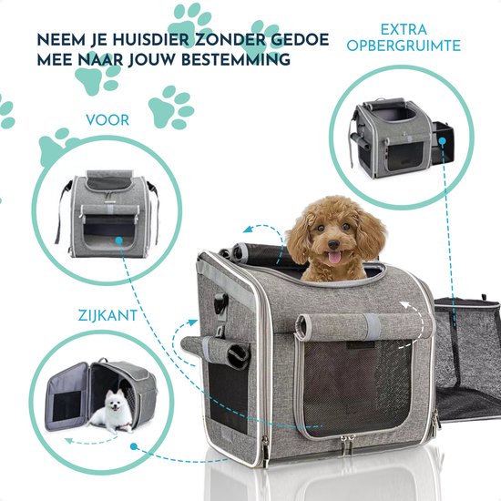 Ferplast Hondendraagtas voor kleine honden en katten, inclusief transporttas voor huisdieren, hondentas, verstelbare draagriem, inclusief veiligheidsgordel, 14 x 35 x H 22 cm, zwart