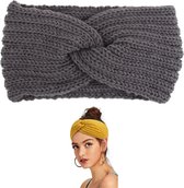 Femur Haarband Dames – Sport Haarband – Warme Haarband – Elastisch – Bandana – Haar Accessoire – Oorwarmers – Alternatief voor een Muts - Winter - Grijs