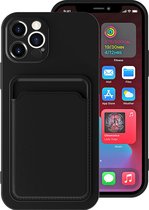 Apple iPhone 13 Pro Zwart Luxe Back Cover portemonnee Pasjeshouder TPU hoesje