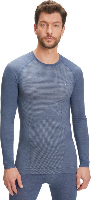 FALKE heren lange mouw shirt Wool-Tech Light - thermoshirt - blauw (capitain) - Maat: M