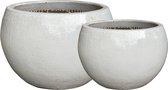 PTMD Javier White ceramic bowl pot round set of 2