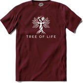 Tree Of Life | Yoga - Namaste - Yoga mat - T-Shirt - Unisex - Burgundy - Maat XXL