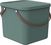 Rotho - Prullenbak van 40L - Opbergcontainer - Donkergroen