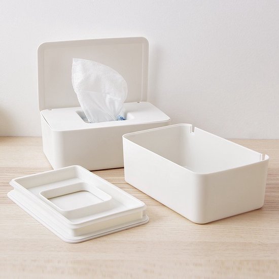 Billendoekjes Houder - Box Etui Wit - Wipe Opberger - Vochtige Tissuehouder - Vochtig Toiletpapier van Merkloos — afbeelding 2