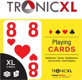 TronicXL 2 stuks XXL premium kaartspel speelkaarten karton met grote XL XXL tekens voor senioren en slechtziende, grote speelkaarten