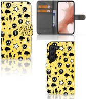 Téléphone Portable Couverture Standing pour Samsung Galaxy S23 Coque Punk Jaune
