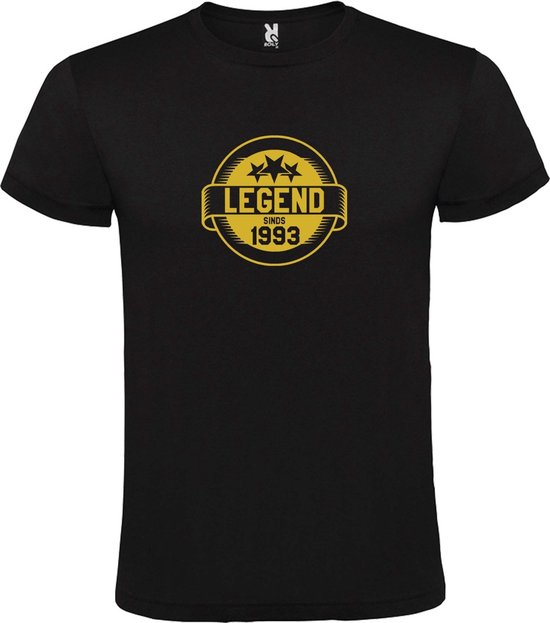 T-shirt Zwart avec image "Legend depuis 1993" Or Taille XXXL