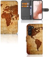Telefoonhoesje Samsung Galaxy S23 Wallet Bookcase Wereldkaart