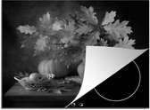 KitchenYeah® Inductie beschermer 59x52 cm - Stilleven - Bladeren - Pompoen - Kookplaataccessoires - Afdekplaat voor kookplaat - Inductiebeschermer - Inductiemat - Inductieplaat mat